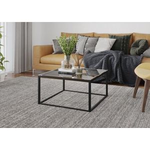 Masuta de cafea ELTAP, Stolik Merala, 65x65x35 cm, metal/sticla, negru/transparent imagine