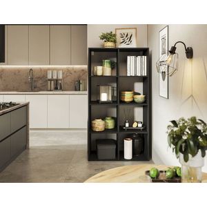 Raft de perete ELTAP, Postto, 80x40x150 cm, PAL/PVC, negru imagine