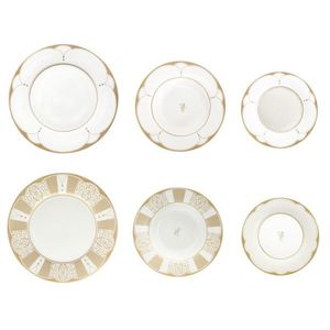 Serviciu de masa 18 piese, Golden Eye, Brandani, portelan imagine