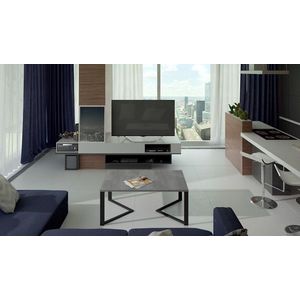Masuta de cafea ELTAP, Gavino, 90x60x42 cm, otel/PAL, negru/gri imagine