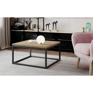Masuta de cafea ELTAP, Moss, 65x65x36 cm, otel/PAL, negru/sonoma imagine