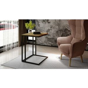 Masuta de cafea ELTAP, Vigo, 45x45x67 cm, otel/PAL, negru/maro imagine