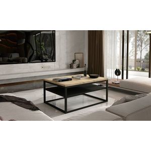 Masuta de cafea ELTAP, Vince, 100x60x46 cm, metal/PAL, negru/sonoma imagine