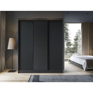 Dulap pentru haine ELTAP, Prescco III, 180x60x220 cm, MDF/ABS, negru imagine