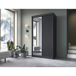 Dulap pentru haine cu oglinda ELTAP, Prescco II, 120x60x220 cm, MDF/ABS, negru imagine