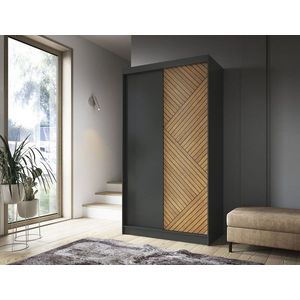 Dulap pentru haine ELTAP, Marrphy II, 120x60x220 cm, MDF/ABS, negru/maro imagine