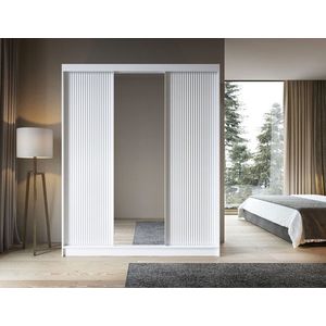 Dulap pentru haine cu oglinda ELTAP, Biancco III, 180x60x220 cm, MDF, alb imagine