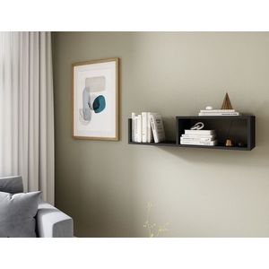 Raft de perete ELTAP, Vellia, 80x25x20 cm, PAL/PVC, negru imagine