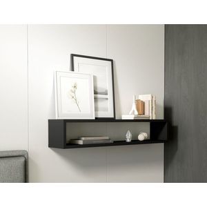 Raft de perete ELTAP, Finees, 80x15x15 cm, PAL/PVC, negru imagine