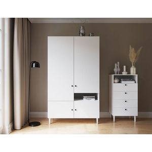 Dulap pentru haine ELTAP, Dullum, 120x60x205 cm, PAL/PVC, alb imagine