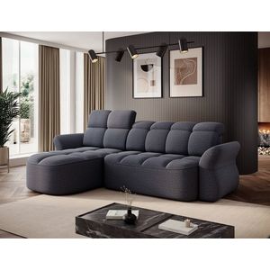Coltar extensibil stanga 3 locuri ELTAP, Beneth, 301x185x115 cm, lemn/poliester, albastru imagine