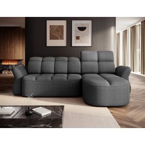 Coltar extensibil dreapta 3 locuri ELTAP, Beneth, 301x185x115 cm, lemn/poliester, gri inchis imagine