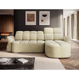 Coltar extensibil dreapta 3 locuri ELTAP, Beneth, 301x185x115 cm, lemn/poliester, bej deschis imagine