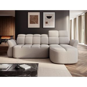 Coltar extensibil dreapta 3 locuri ELTAP, Beneth, 301x185x115 cm, lemn/poliester, bej imagine