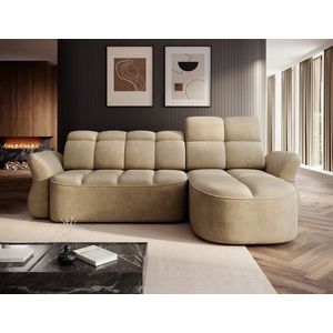 Coltar extensibil dreapta 3 locuri ELTAP, Beneth, 301x185x115 cm, lemn/poliester, bej inchis imagine