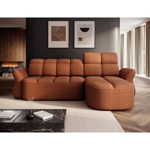 Coltar extensibil dreapta 3 locuri ELTAP, Beneth, 301x185x115 cm, lemn/poliester, caramiziu imagine