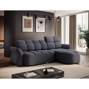 Coltar extensibil dreapta 3 locuri ELTAP, Beneth, 301x185x115 cm, lemn/poliester, albastru imagine