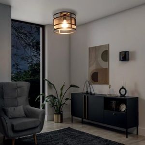 Plafoniera ELTAP, Gormar, 30x23 cm, 1xE27, 15W, otel, negru imagine