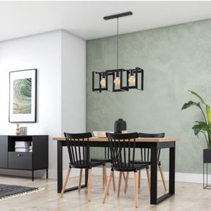 Lustra ELTAP, Giorri, 66x18x120 cm, 3xE27, 15W, otel, negru imagine