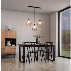 Lustra ELTAP, Bendinni, 74x19x110 cm, 3xE27, 15W, otel, negru imagine