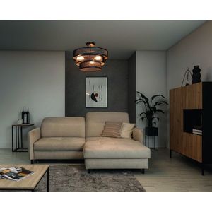 Plafoniera ELTAP, CE3B-B, Orabela, 55x32 cm, 3xE27, 15W, otel, negru imagine