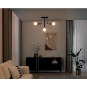 Lustra ELTAP, Indigeo, 48x8x42 cm, 3xE27, 15W, otel, negru imagine