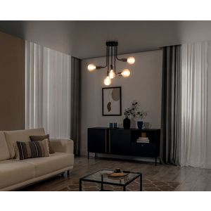 Lustra ELTAP, Indigeo, 55x47 cm, 5xE27, 15W, otel, negru imagine