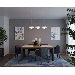 Lustra ELTAP, Almitara, 110x30x110 cm, 3xE27, 15W, otel/PVC, alb/maro imagine