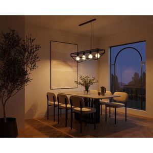 Lustra ELTAP, Eluvies, 100x25x125 cm, 4xE27, 15W, otel, negru imagine