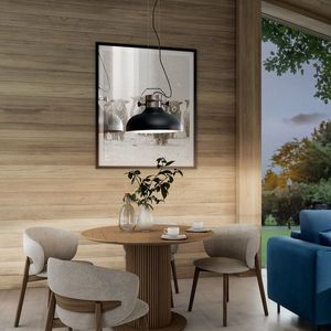 Lustra ELTAP, Stealle, 40x130 cm, 1xE27, 15W, otel, negru/argintiu imagine