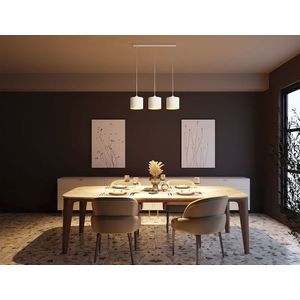 Lustra ELTAP, Vespillo, 75x18x105 cm, 3xE27, 15W, otel/PVC, alb/auriu imagine