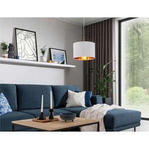 Lustra ELTAP, Vespillo, 25x110 cm, 1xE27, 15W, otel/PVC, alb/auriu imagine