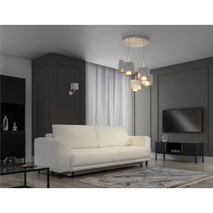Lustra ELTAP, Vespillo, 58x115 cm, 5xE27, 15W, otel/PVC, alb/auriu imagine