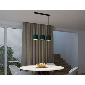 Lustra ELTAP, Vespillo, 75x18x105 cm, 3xE27, 15W, otel/PVC, verde/auriu imagine