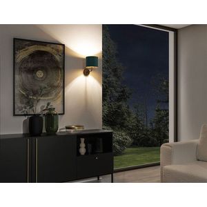 Aplica de perete ELTAP, Vespillo, 26x18x24 cm, 1xE27, 15W, otel/PVC, verde/auriu imagine
