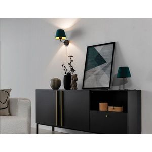 Aplica de perete ELTAP, Vespillo, 20x20x23 cm, 1xE27, 15W, otel/PVC, verde/auriu imagine