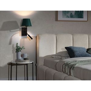 Aplica de perete ELTAP, Vespillo, 26x18x38 cm, 1xE27, 1xG9, 15W/8W, otel/PVC, verde/auriu imagine