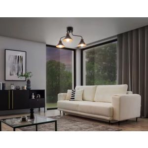Lustra ELTAP, Detmer, 66x29 cm, 3xE27, 15W, otel, negru/auriu imagine