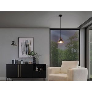 Lustra ELTAP, Detmer, 17x110 cm, 1xE27, 15W, otel, negru/auriu imagine