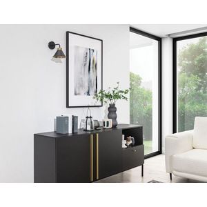 Aplica de perete ELTAP, Detmer, 17x25x20 cm, 1xE27, 15W, otel, negru/auriu imagine