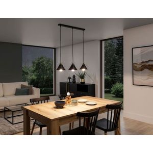 Lustra ELTAP, Detmer, 70x17x110 cm, 3xE27, 15W, otel, negru/auriu imagine
