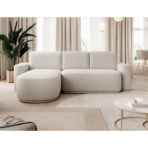 Coltar extensibil stanga 4 locuri ELTAP, Aurumm, 285x180x92 cm, lemn/poliester, alb murdar imagine