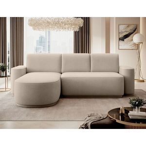 Coltar extensibil stanga 4 locuri ELTAP, Aurumm, 285x180x92 cm, lemn/poliester, bej imagine