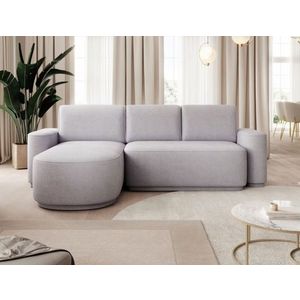 Coltar extensibil stanga 4 locuri ELTAP, Aurumm, 285x180x92 cm, lemn/poliester, gri imagine