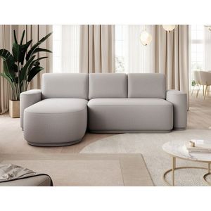 Coltar extensibil stanga 4 locuri ELTAP, Aurumm, 285x180x92 cm, lemn/poliester, gri deschis imagine