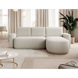 Coltar extensibil dreapta 4 locuri ELTAP, Aurumm, 285x180x92 cm, lemn/poliester, alb murdar imagine