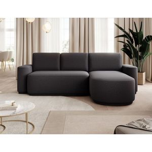 Coltar extensibil dreapta 4 locuri ELTAP, Aurumm, 285x180x92 cm, lemn/poliester, gri antracit imagine