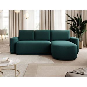 Coltar extensibil dreapta 4 locuri ELTAP, Aurumm, 285x180x92 cm, lemn/poliester, verde inchis imagine