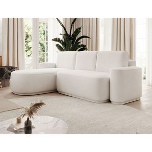 Coltar extensibil stanga 4 locuri ELTAP, Aurumm, 285x180x92 cm, lemn/poliester, alb imagine