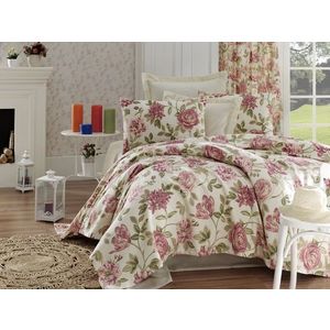 Cuvertura pique Single, Care - Pink, EnLora Home, Bumbac imagine